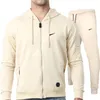 남성 캐주얼 트랙 슈트 스포츠웨어 재킷과 바지 2 조각 세트 남자 남자 패션 조깅복 크기 m-3xl