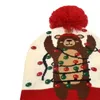 Berretti Cappello di Natale lavorato a maglia Beanie Light Up Illuminate Warm Tree Snowman Bambini Adulti Anno Decortions Regali