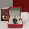Avec Box Men's Watches Mens Automatic 41mm Blue Wave Dial professionnel Bracelet en acier inoxydable fermoir 300m 007 Sport mécanique montre les montres-bracelets