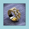 Ringos de cluster 18k anel dourado anel Crytal Shape