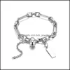 Braccialetti con ciondoli Metal Ball Square Tag Bracciale con ciondoli Catene dell'anca Bracciali Bracciale rigido per donna Uomo Gioielli di moda Drop Delivery Dhqys