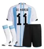 2022 argentina Fotbollströja barnstrumpor DI MARIA Hemmalandslag Fotbollströjor 22 DYBALA LO CELSO MARADONA Herr Correa L.MARTINEZ Specialblått barn thailand