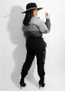 Kadınlar Down Patchwork Crop Puffer Ceket Fermuarı V Boyun Uzun Kollu Bayanlar Sıcak Kısa Kabarcık Paltoları Dış Giyim Kadınları Katlar Malto İnce Işık