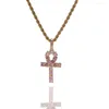 قلادات قلادة Anka Anha Cross Brass Bendantnecklace Mirco Pave Prong Prong for Men Hip Hop Jewelry BP005