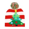 베레모 크리스마스 모자 조명 공연 나무가있는 겨울 겨울 화려한 귀 커버 큰 헤드 트랩퍼