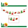 Dekoracje świąteczne Banner Garland Bunting Wiszący papier Dekoracja drzewa sztuk Happy Door Po Props Santa Flags Triangle Banery