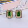 Orecchini a bottone Diopside S925 argento sterling fresco gioielleria raffinata per le donne gemma verde naturale