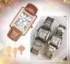 Populaire quartz horloge montre femmes hommes réservoir série affaires loisirs carré cadran romain amateurs solide fine en acier inoxydable couples style classique montres-bracelets