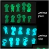 Party Decoration 10Pcs Luminous Tree Ees Princess Decor Mononoke Micro Landscape Figure Ornament Glowing Miniature Gardening Potted Dh91R