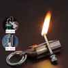 Multifunction Men Car Keychain Bottle Opener Tool Ignition Kerosene Match Key Chain Cigarette Lighter Jewelry Best gifts for men