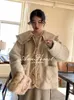 Womens Down Parkas Lose Cute Spets Ruffled Collar Doll Plush Coat Wool Jacket Autumn Winter Lamb Wool Coat 221115