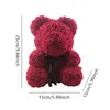 Dekorative Blumen, Valentinstagsgeschenk, 25 cm, rote Rose, Teddybär-Blume, künstliche Dekoration, Weihnachtsgeschenke für Frauen