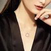 Chaînes Véritable 925 Bijoux en argent sterling Rose Gold Hearts de Signature Collier Colliers pour femmes DIY Faire un cadeau de fête en gros