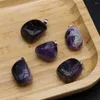 Collares pendientes Colgantes de piedra irregulares naturales Collar de amatista pulida Accesorios para la fabricación de joyas Pulsera Encantos de cristal púrpura