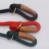 Colliers pour chiens Laisse en nylon Corde pour animaux de compagnie Formation Sangle de plomb Collier de harnais de traction Couleur marron rouge vert