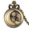 Pocket Watches Small Size Bronze Hungry Famous Games Clock Quartz Necklace Pendant Watch Fob Chain Gifts for Men Women Kids