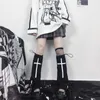 Chaussettes Bonneterie KOSAHIKI Dark Gothic Lady Cross Print Leg Warmer Noir Jk Dent Sock Wide Leg Stretch Cool Lolita Chaussettes mi-mollet Streetwear T221107