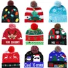 Cappelli natalizi Maglione Cappello berretto lavorato a maglia con alce di Babbo Natale con LED illuminato Cartoon Patteren Regalo di Natale per bambini Capodanno RRA590
