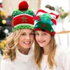 Noel Şapkaları Sweater Santa Elk Knited Beanie Hat ile Led Işık Karikatür Daten Noel Hediye Çocuklar İçin Yeni Yıl Rra590