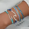 Charm Bracelets Hand Weave Fish Hook Charm Bracelet Adjustable Mtilayer Wrap Bracelets Women Summer Beach Jewelry Drop Delivery Dhrvy