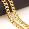 Correntes exclusivas de 5 mm em tom de ouro amarelo cubano elo Chian aço inoxidável encantador colar masculino corrente joias 16-40 polegadas tamanho personalizado