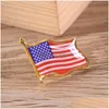 Parti lehine Amerikan bayrağı yaka pim parti malzemeleri Amerika Birleşik Devletleri ABD şapka kravat tack rozet pimleri giysi çantaları için mini broşlar dekorati dhajw