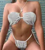 2022 Регулируемые хрустальные бикини набор сексуальных купальников Тонга Две Пики Установите женщины лето бикини модные пляжные костюмы купальника