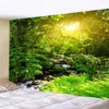 Tapisseries Fleur Paysage Tapisserie Coucher De Soleil Montagne Nature Paysage Affiches De Jardin Pour L'extérieur Grand Mur Suspendu Maison Chambre Décor Couverture