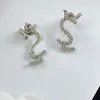 Luxury Charm Jewelry Women Designer ￶rh￤nge Full Diamond S Ear Studs Fashion Designers Party Hoops Y Earrings Letter Brand Gold Silver Stud