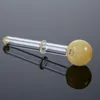 Unique Straight Tube Smoking Pipes Smoking Accessories Burners Round Spoon Pipe Pyrex Glass Oil Burner With Bubbler Wrap SW14