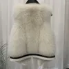 Mulher feminina Moda moda Faux colete feminino jaqueta fofa de inverno Casaco artificial confuso de vestuário de vestuário