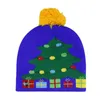 Berets Weihnachtsmütze Lichter Ball Flanging Tree mit LED Winter bunte Ohren Abdeckung für Big Head Trapper
