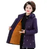 Trench da donna Cappotto in cotone da donna Parka Giacche invernali Giacca stampata con cappuccio medio-lungo Soprabito spesso caldo Abbigliamento da neve Madre