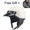 Cycling Helmets New Retro Motorcycle Helmet Accessories Halle Motorbike Half Baseball Knight Ladle Summer Pedal Gangster Helmet DOT Approved WH5 T221107