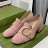 Scarpe eleganti firmate Collezione Blondie Mocassini da donna con bocca superficiale e tacco medio in vera pelle di pecora