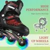 Reels2フライフィッシングリール2カロマ調整可能なインラインスケートガールズと男の子すべての照明車輪屋外の初心者ローラーブレード
