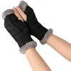 Коленные прокладки 2023 рукава шерстяные женские перчатки модные плюшевые вязаные вязаные манале теплый мягкий осенний зимний шорт -стиль на запясть