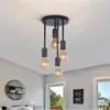Plafonniers Semi-Encastré Luminaire Rétro Vintage Lampe En Métal Noir Pour Couloir Entrée Chambre Balcon Salle À Manger
