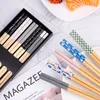 5 Pairs Reusable Natural Wood Chopsticks Set Chinese Japanese-style Sushi Food Dinnerware Sets kitchen Supplies