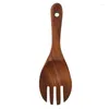 Set di stoviglie Posate da insalata in legno di acacia Cucchiaio di riso Forchetta Cena Miscelazione Utensili da cucina L21A