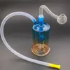 Nieuwste rasta kleurrijke glazen olie -brander bong recycler dab rig glazen water pijp douchekop olielig