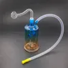 Nieuwste rasta kleurrijke glazen olie -brander bong recycler dab rig glazen water pijp douchekop olielig