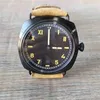 Limitowana edycja vs Ceramiczna Paneraisswatch Man Watch 47 mm Manual Uzwojenie 6497 Mechaniczne sterylne wybieranie Czarna skórzana PVD zegarki P13