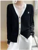 2023 Printemps Pulls pour femmes Nouveau pour la laine Mesdames Designer Channel Cardigan Pull tricoté Casual Blanc Noir Pull Col V Couture Cachemire Top Vêtements