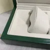 Mens Original Rolex Box Wooden Green Watch Boxs Сертификационные бумаги Руководство по переводчику кошельки часы теги буклет 116660 12323A