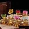 Świecane uchwyty 7 kolorów Glass Candle Holders Ston Lotus Stand Holdive Holder Candlestick Downot 2021