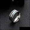 Band Rings 8mm rostfritt st￥l Colorf Shell Ring Band Finger Women Mens Rings Wedding Bands Fashion Jewelry Drop Delivery Dhogh