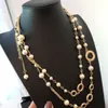 Модные длинные жемчужные ожерелья, цепочка для женщин, любителей свадьбы, подарок, ожерелье, дизайнерские украшения, с фланелевой сумкой