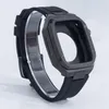 Smart Straps AP Modified Armor Stainless Steel Cover Case Protection With Silicone Watchband Bracelet Band Fit iWatch 8 7 6 5 4 For Apple Watch 44 45mm Wristband