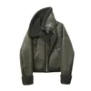 Womens Leather Faux Zvri Womens förtjockade varm päls Integrerad Grab Fleece Doubleided Jacket Biker Top 221115